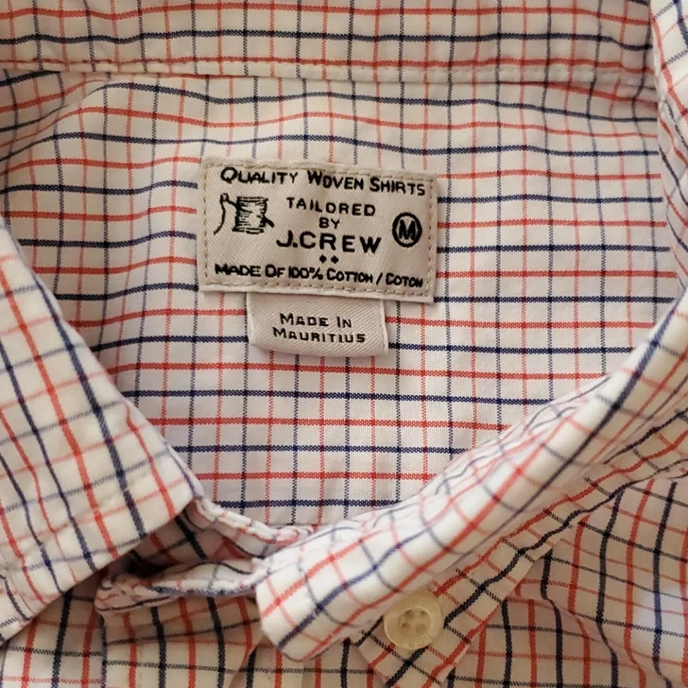 J Crew cotton woven plaid long sleeved shirt Medium
